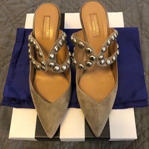 Aquazzura suede pump mule